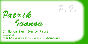 patrik ivanov business card
